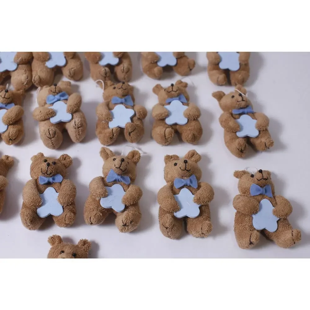 Cute Small Teddy Bears Holding Stars Plush Ornaments Set of 19 ~ 260209-WH 968